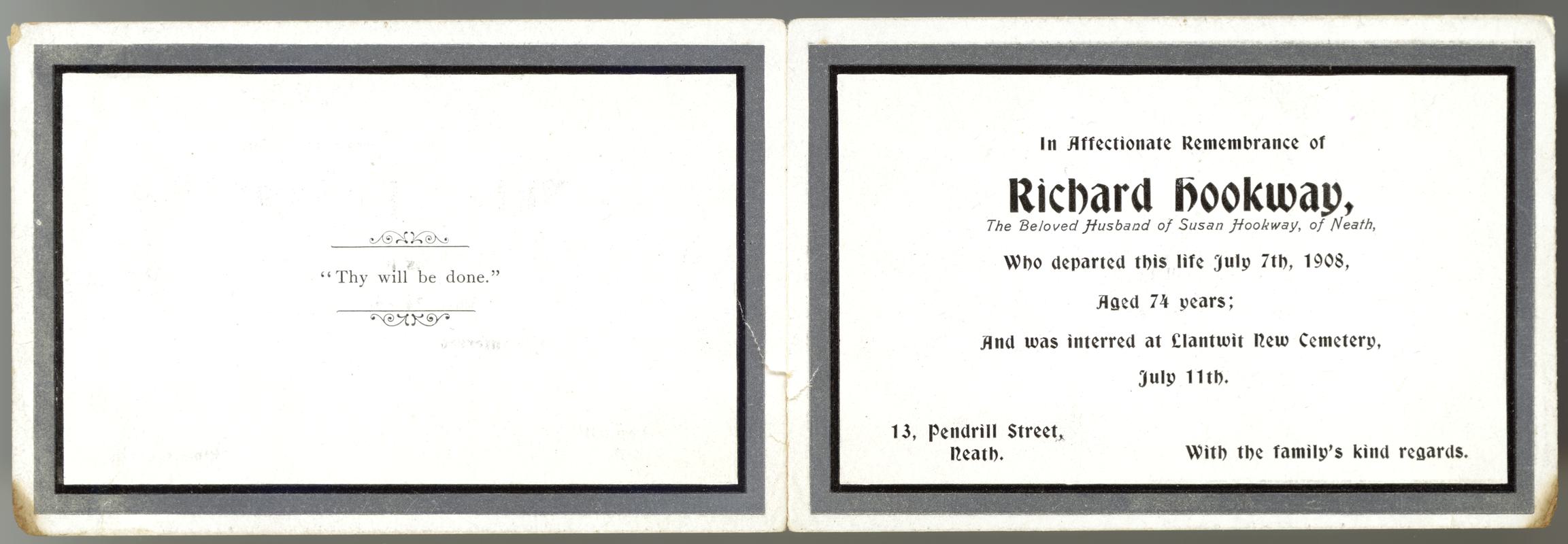 Memorial card