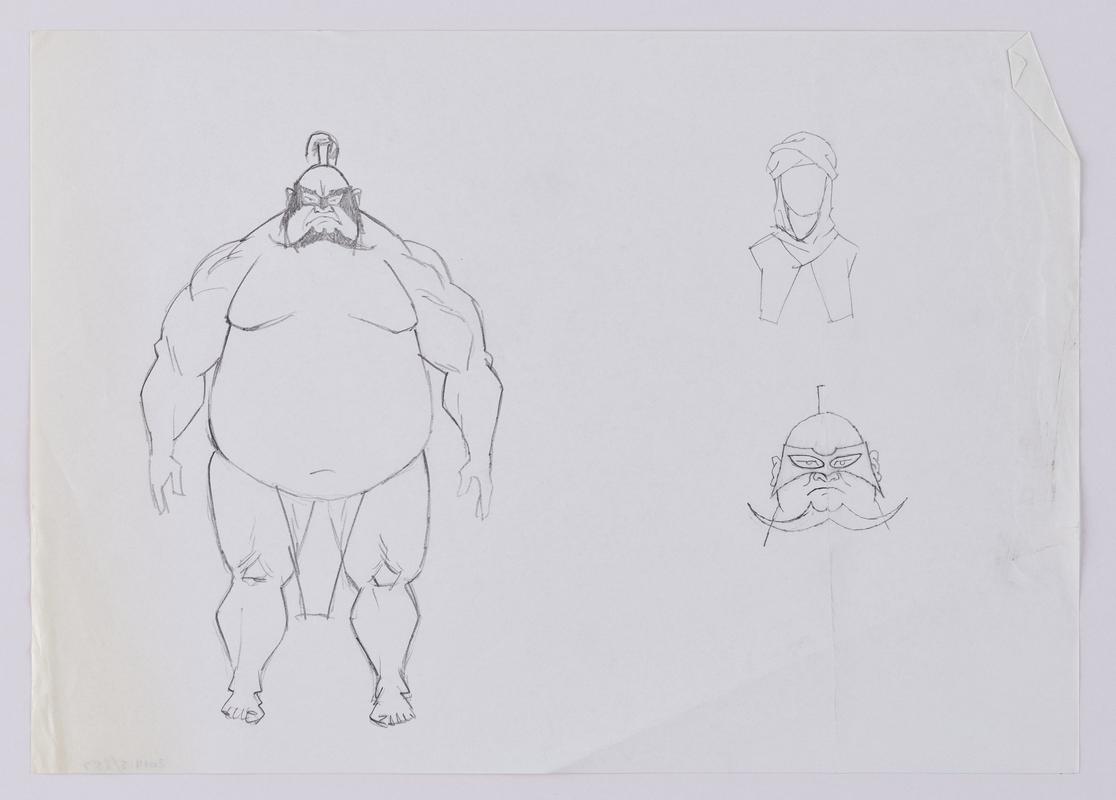 Turandot animation production sketch showing the character Executioner.