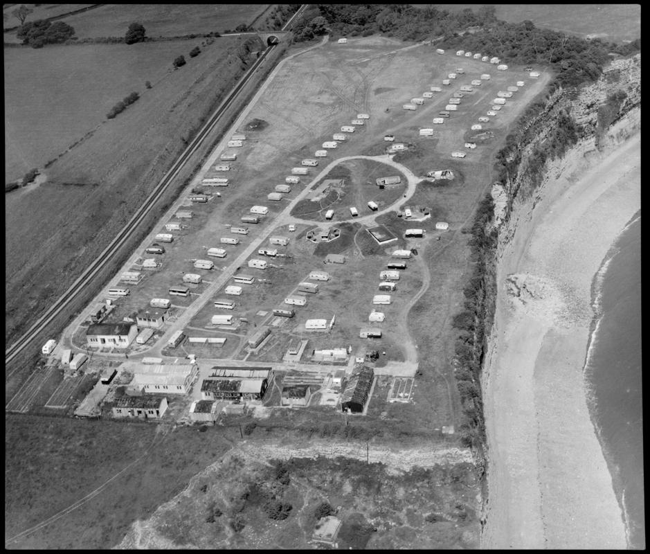Aerial view of Porthkerry caravan site.