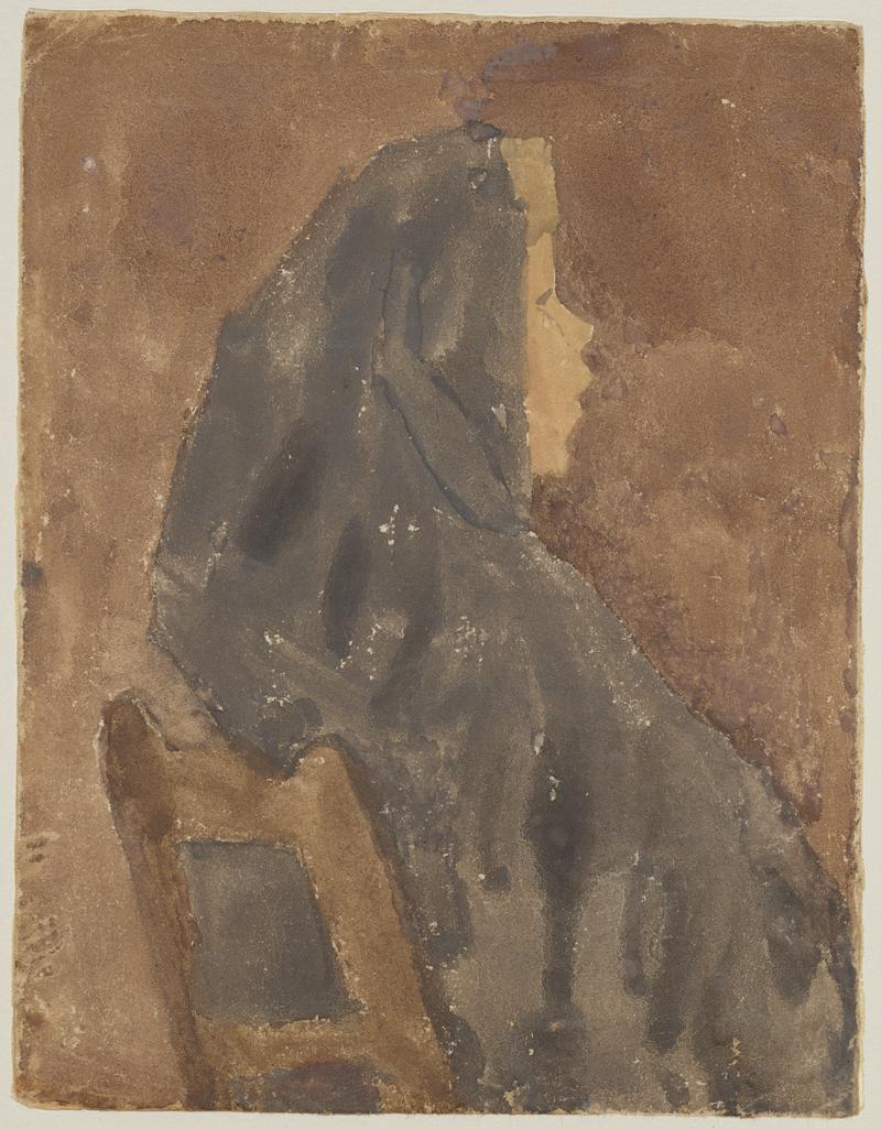 Seated lady in church