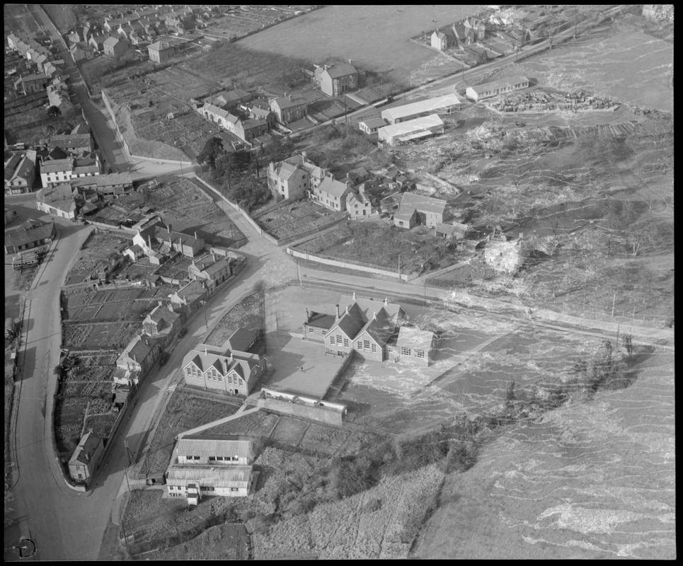 Aerial view of school and works, Lydney.
