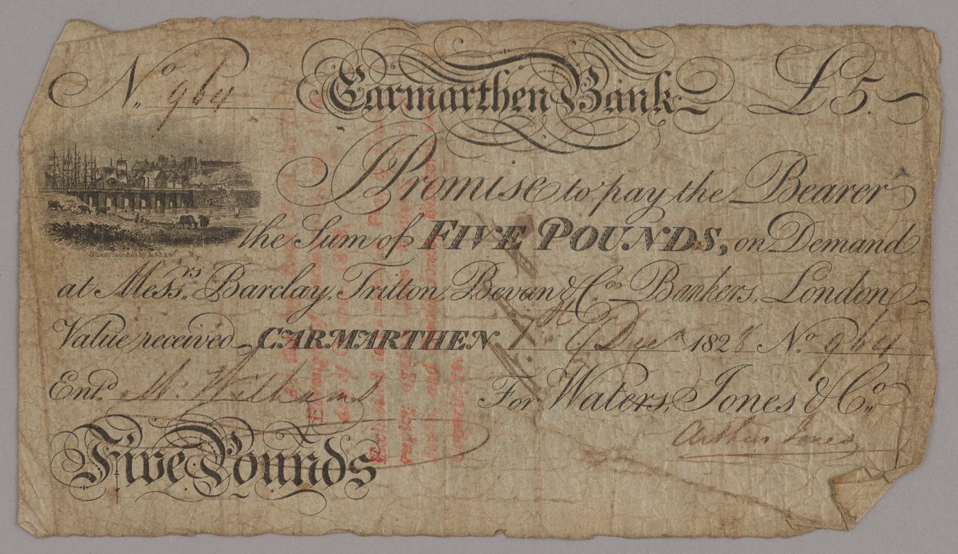 Carmarthen Bank, bank note