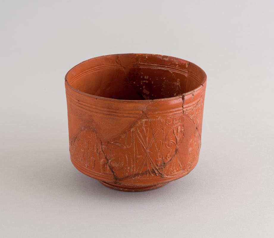 Roman samian bowl, decorated