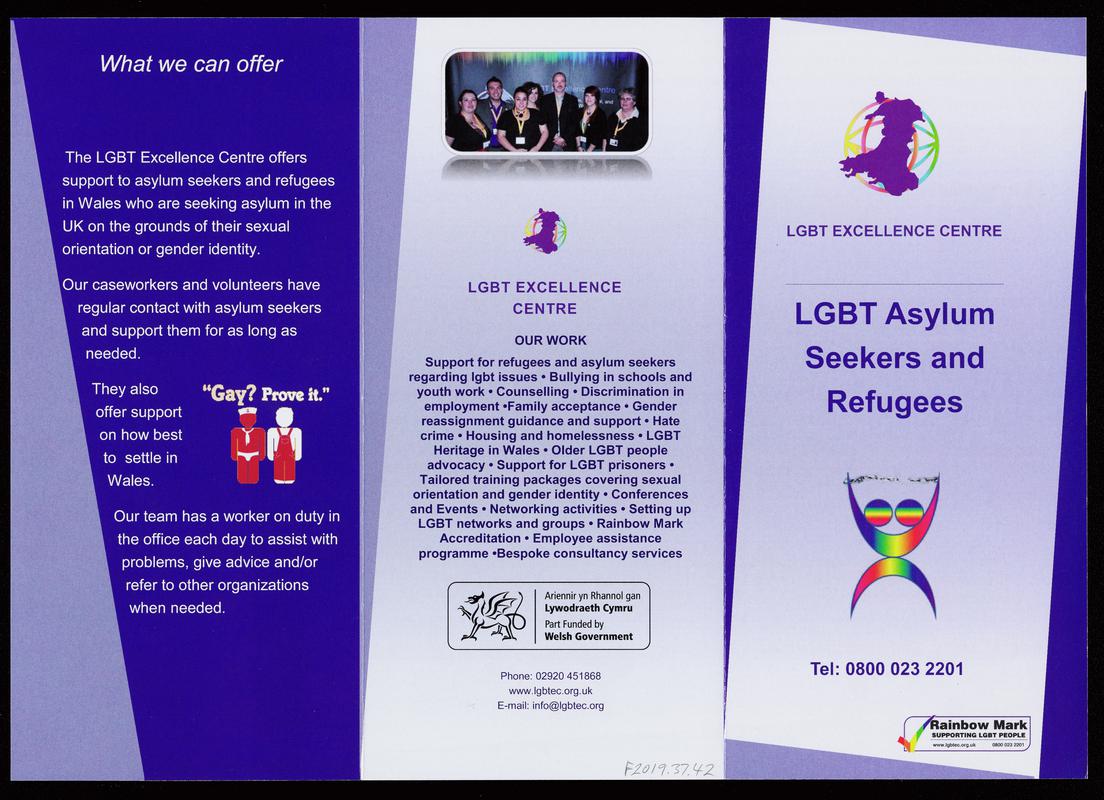 LGBT Excellence Centre leaflet 'LGBT Asylum Seekers and Refugees'.