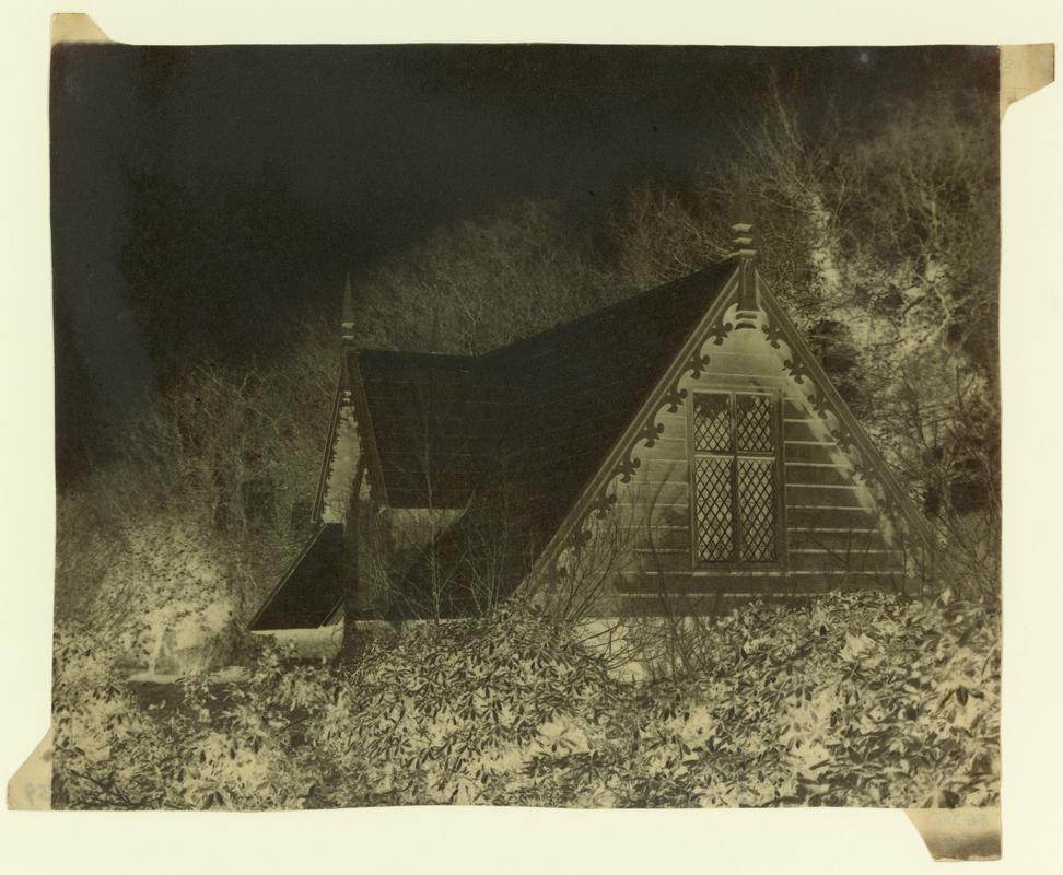 Penllergare, boat house, paper negative