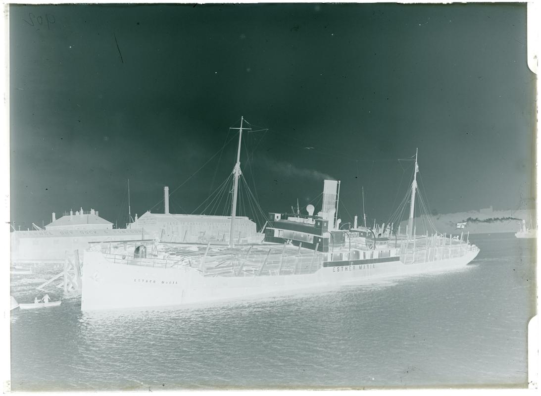 S.S. ESTHER MARIA, glass negative