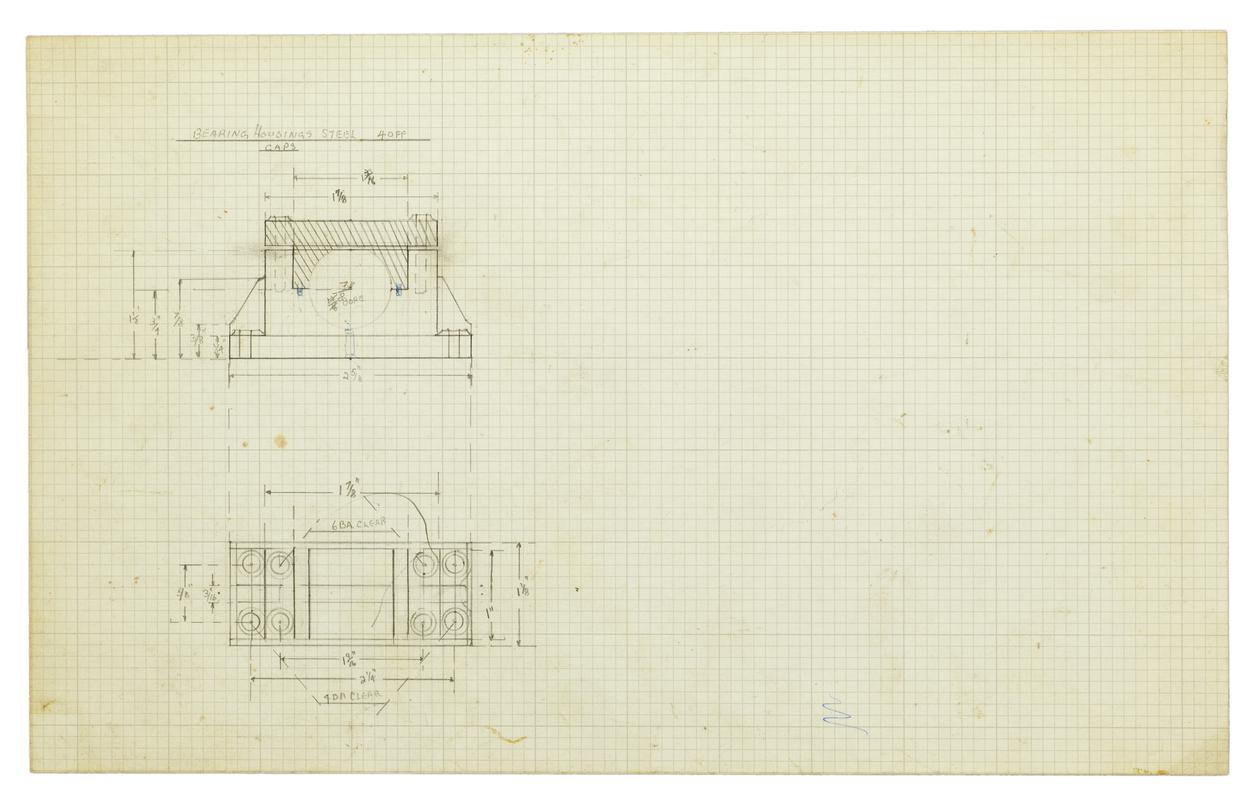 Technical drawing for construction of side lever paddle engine