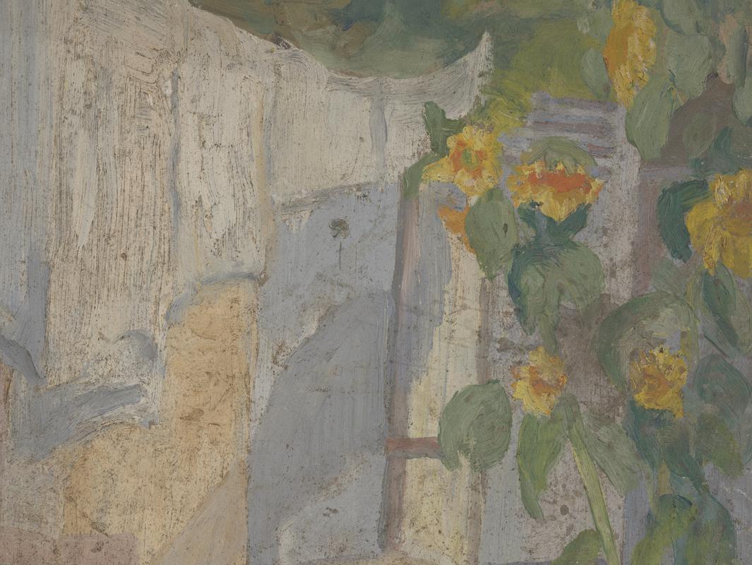Study for a young woman in a mulberry dress