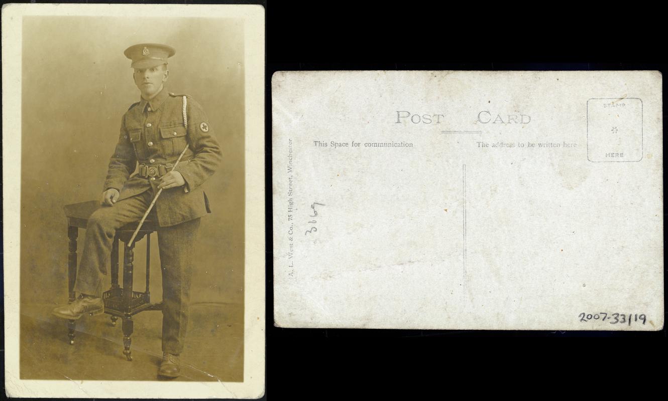 portait of a soldier (possibly Evan W Jones) (front & Back)