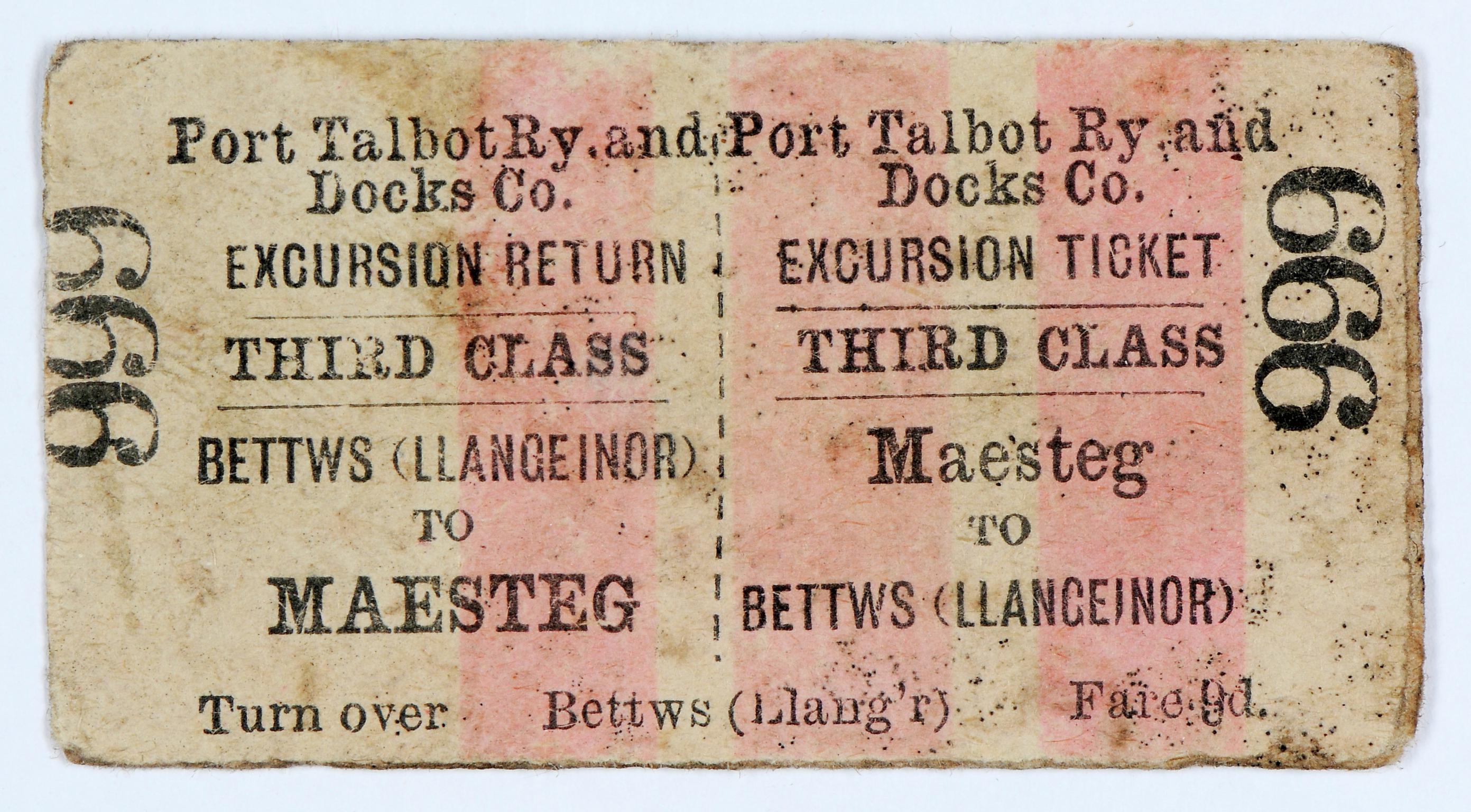 Port Talbot Railway & Docks Co., ticket