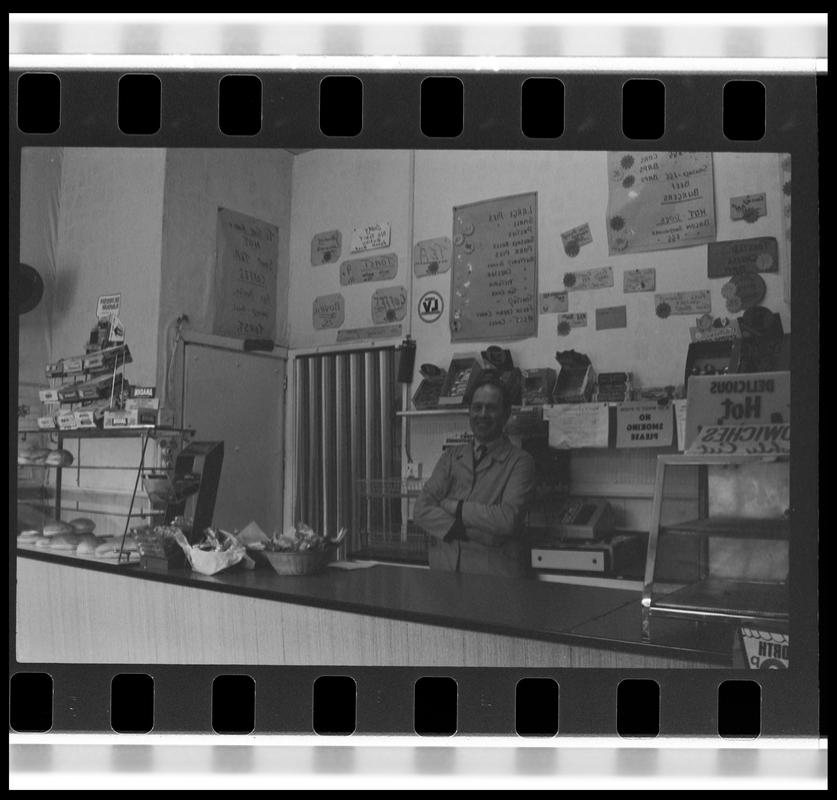 Interior view of 'Shears' Sandwich shop, West Bute Street.