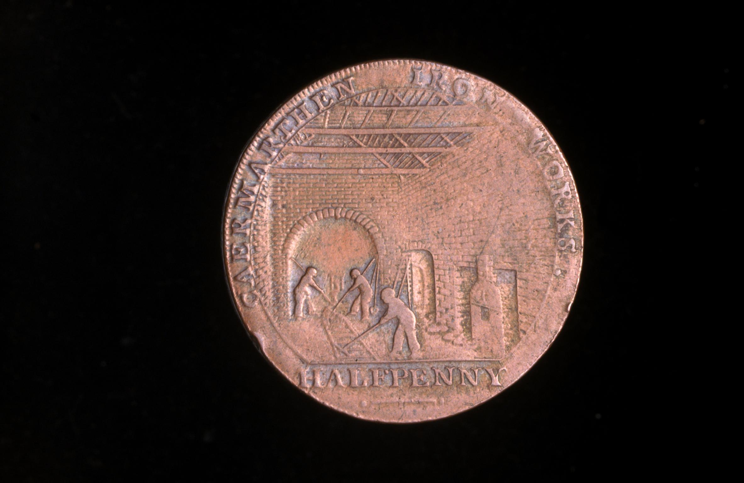 18th century token: Carmarthen ironworks