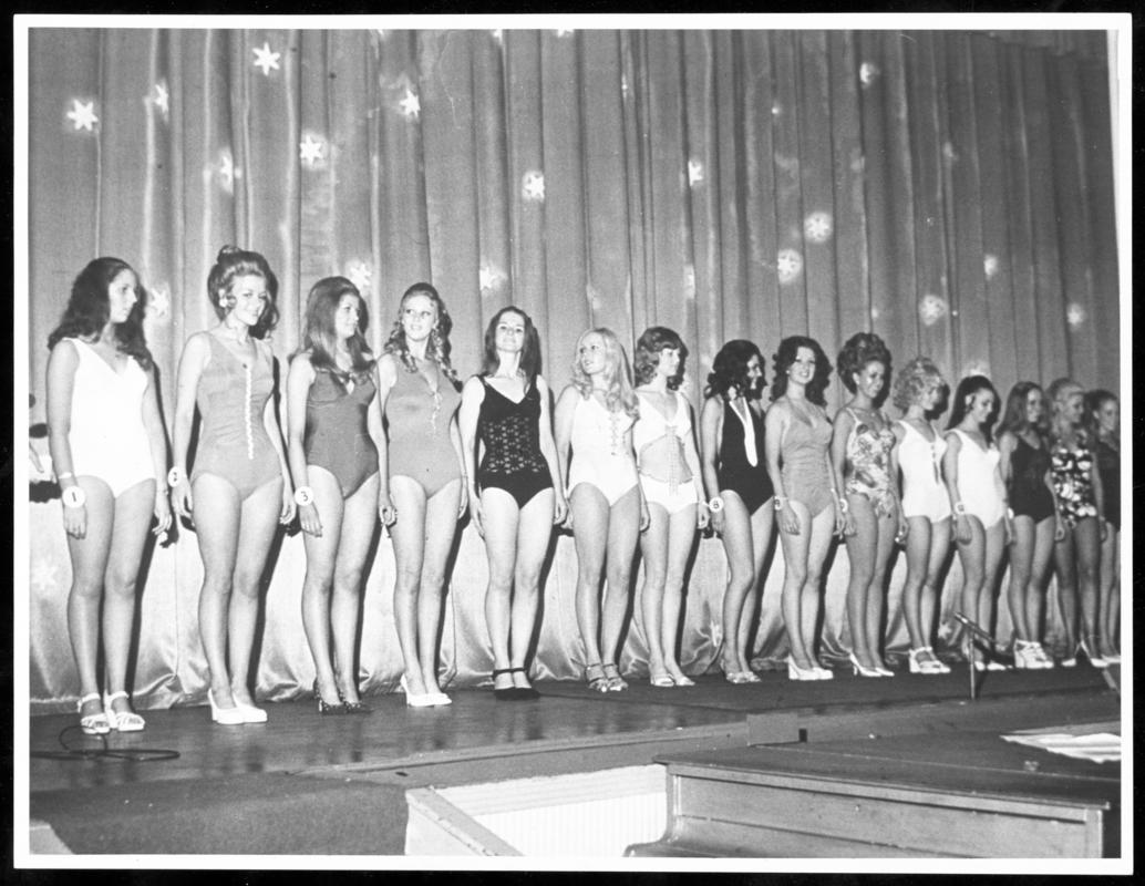 Contestants for the N.C.B. Coal Queen 1972 final competition, including Kathryn Edwards.