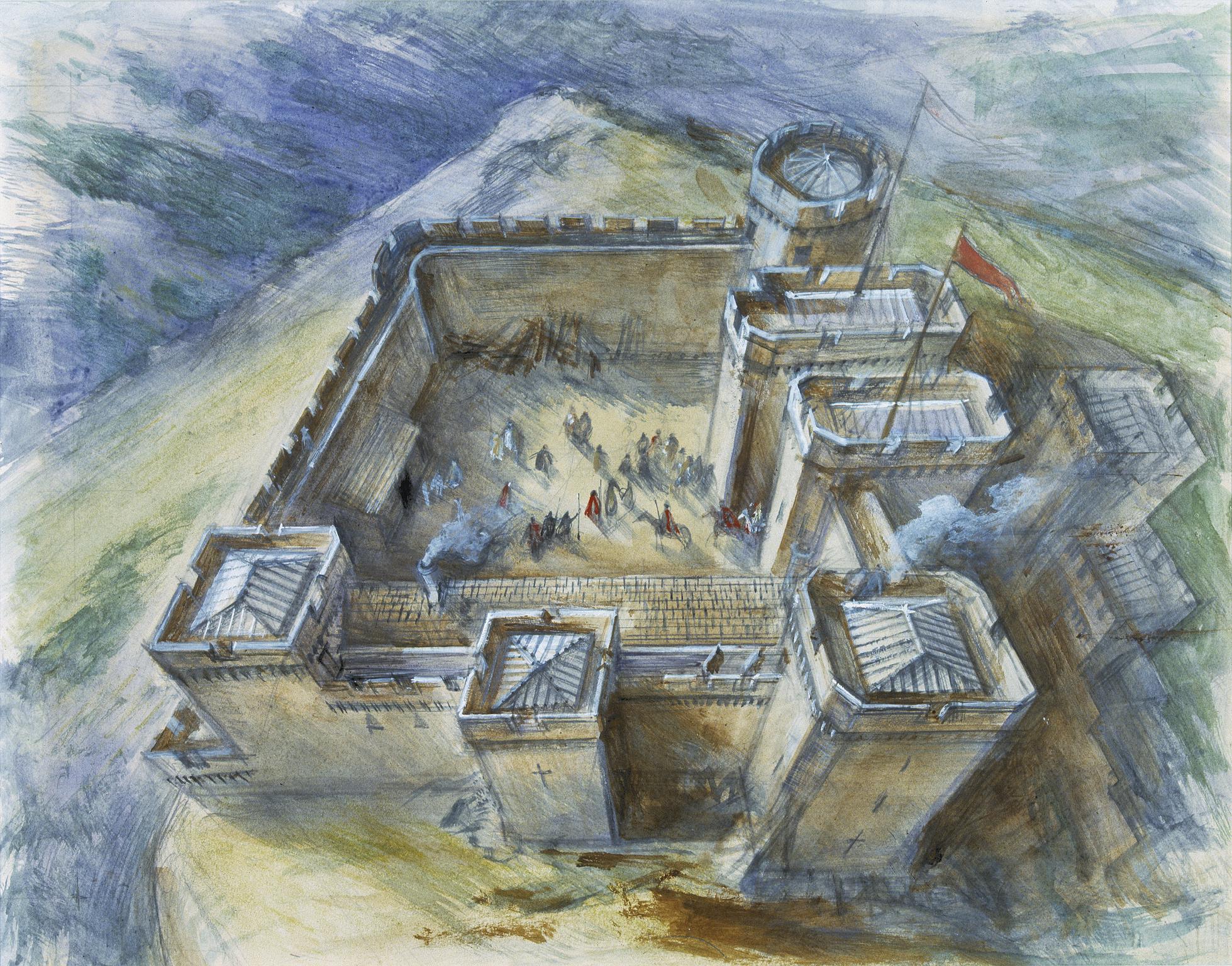Watercolour of Carreg Cennen Castle