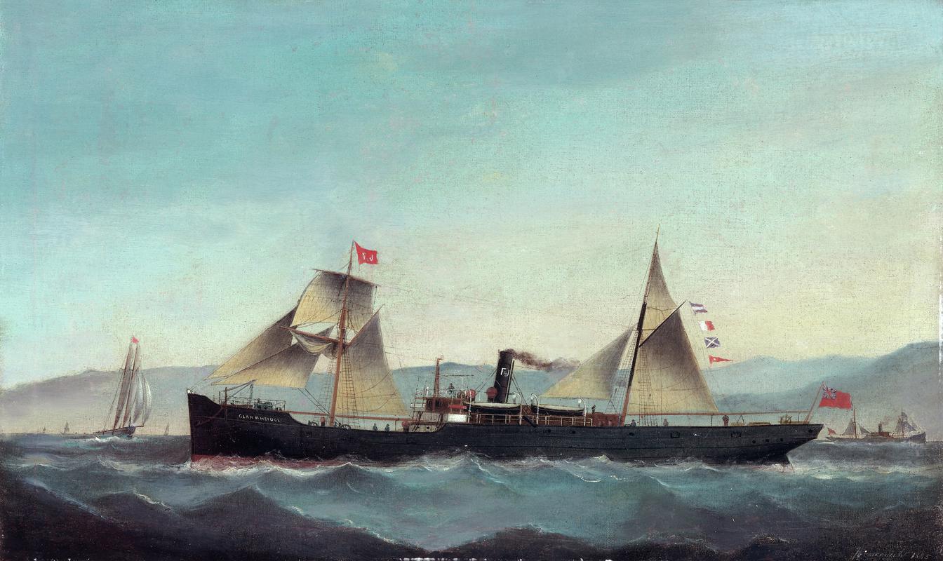Painting of "GLANRHEIDOL" steam ship