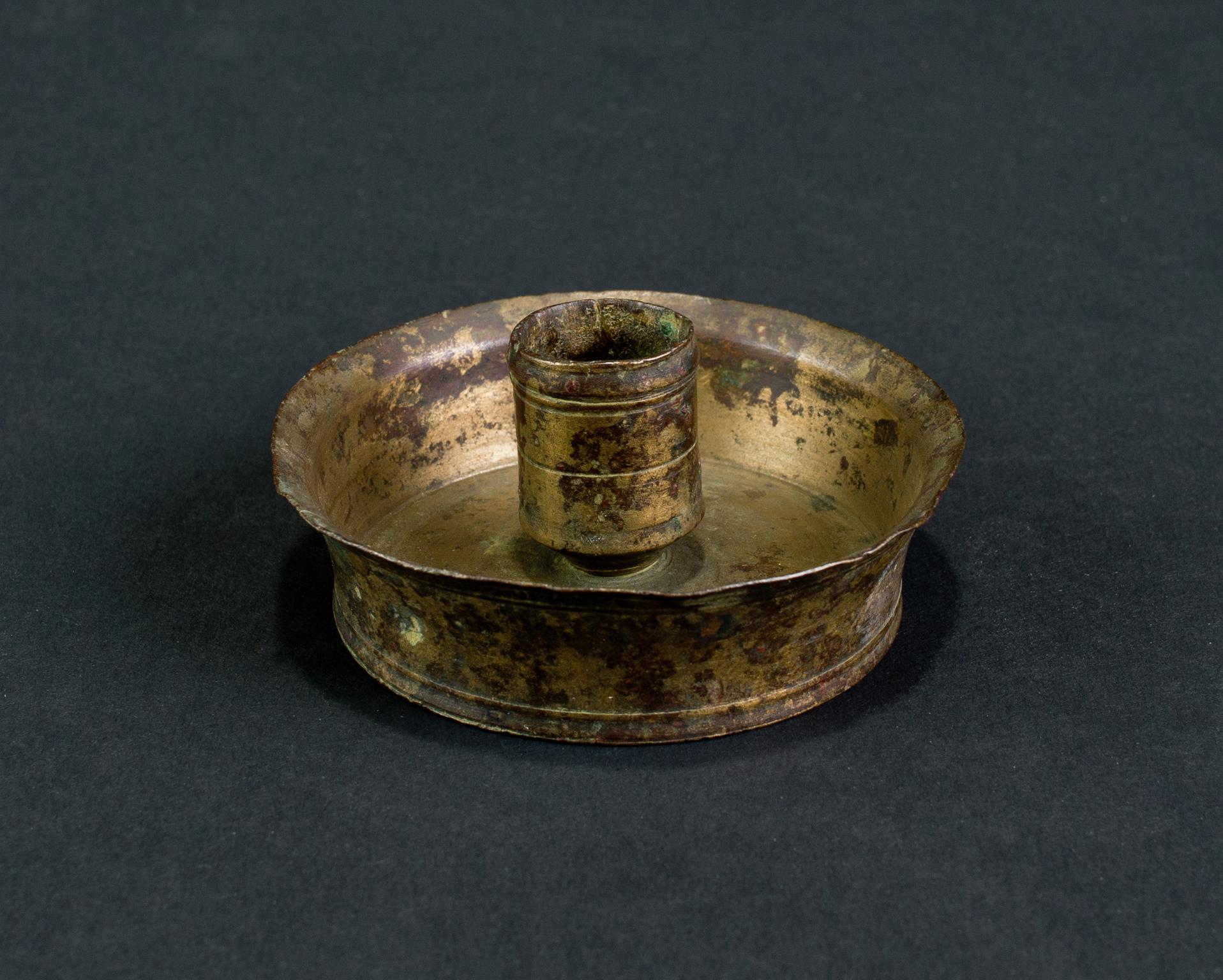 Medieval copper alloy candlestick