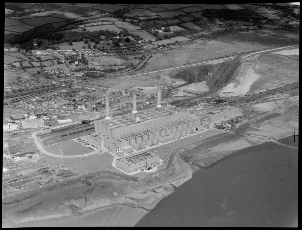 Aerial view of Carmarthen Bay Power Station, Burry Port