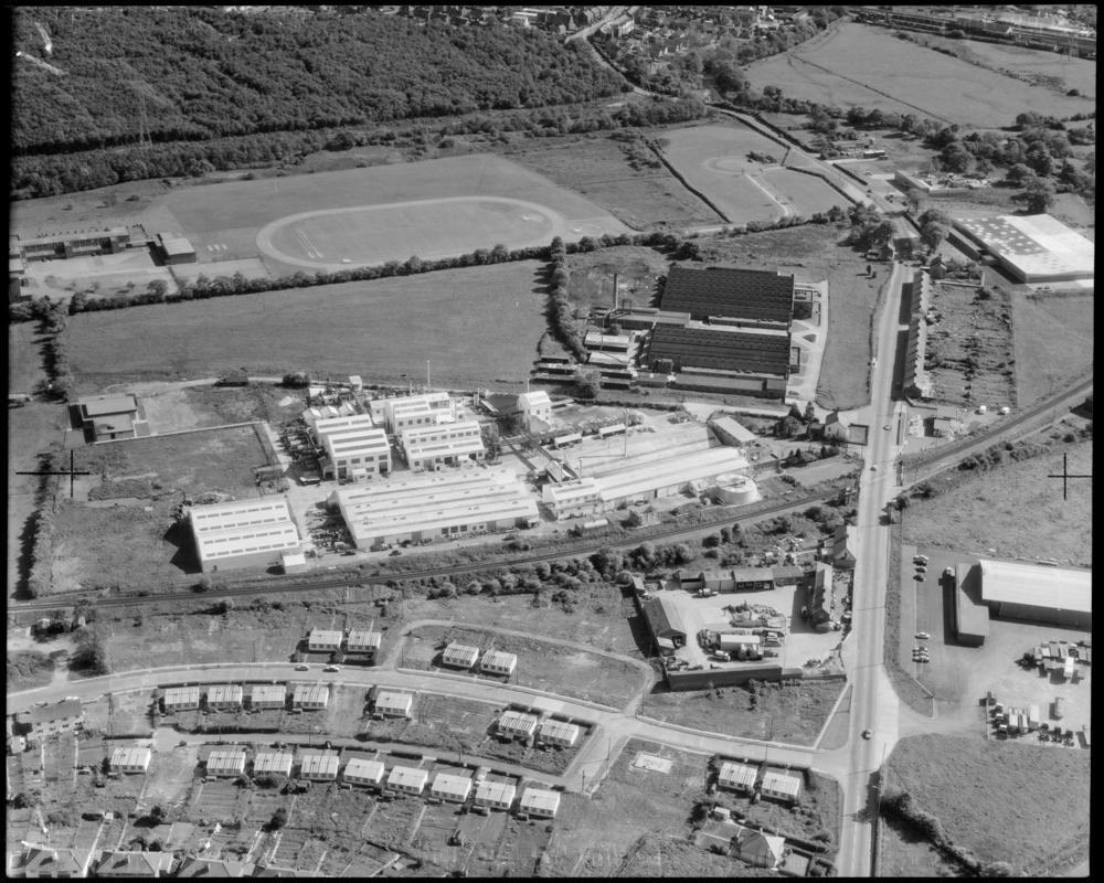 Aerial view of Permutit Ltd, Pontyclun.