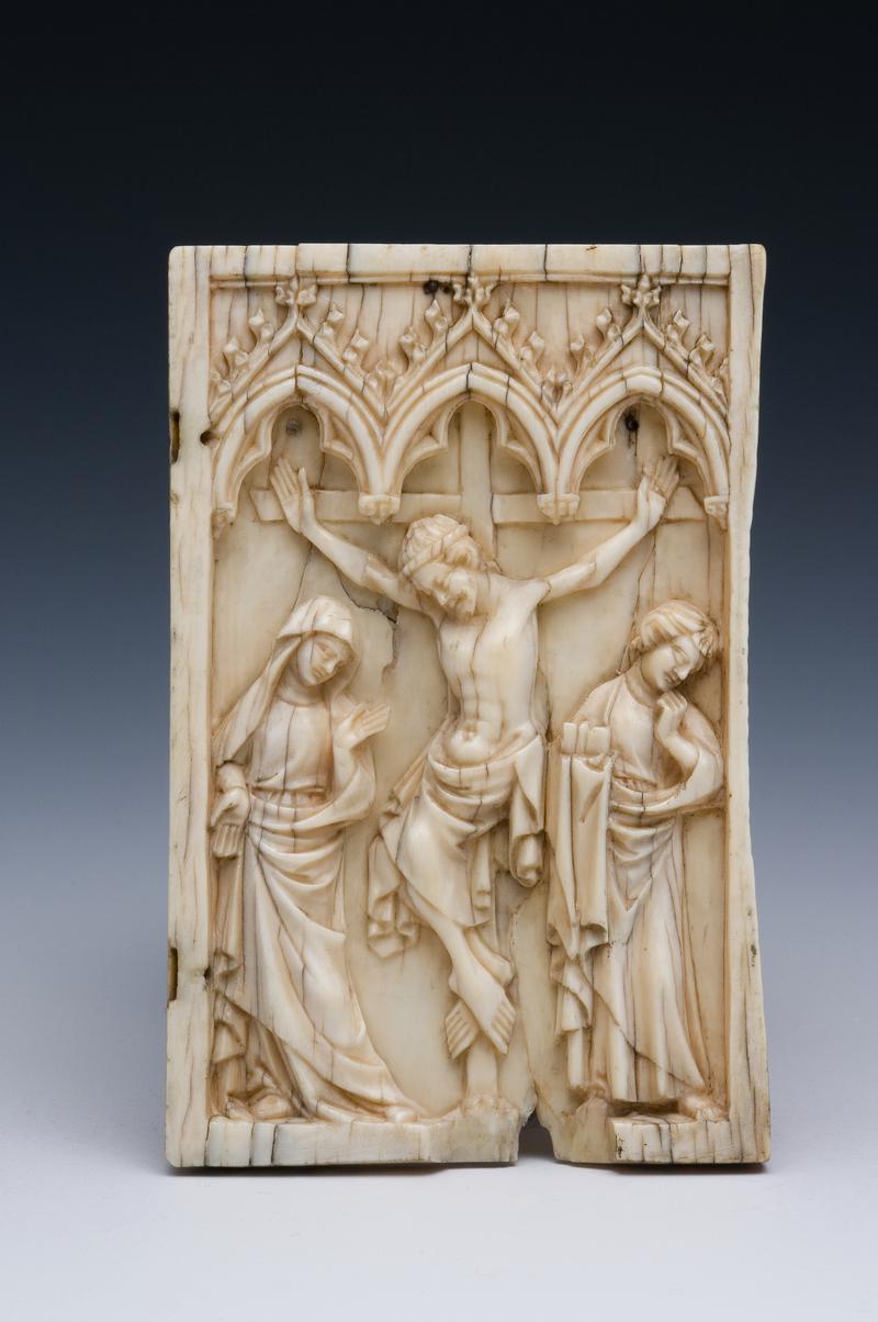 Medieval ivory diptych leaf