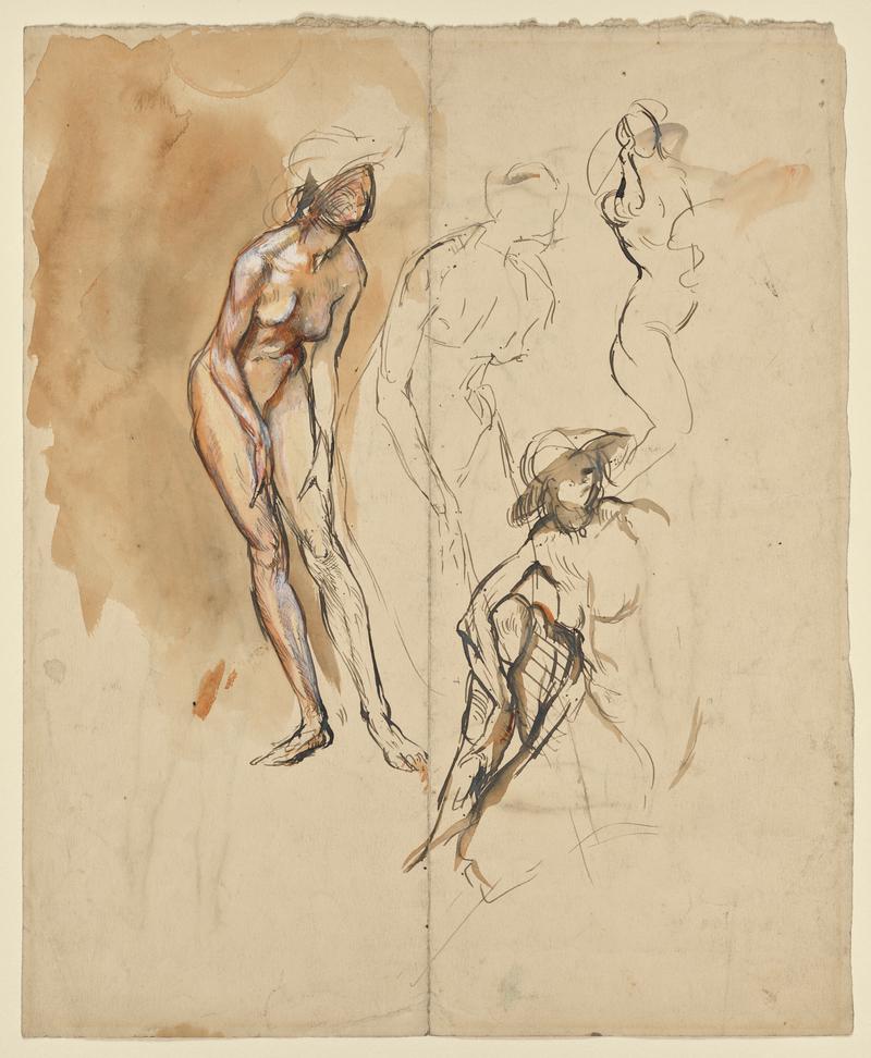 Four studies of a female nude