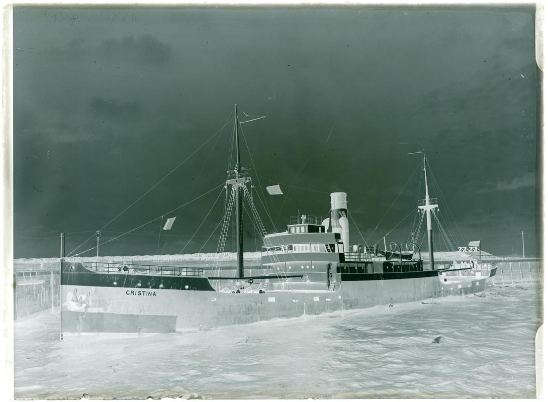 S.S. CHRISTINA, glass negative