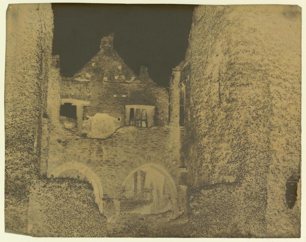Wax paper calotype negative. Neath Abbey from the North (1855-1860)