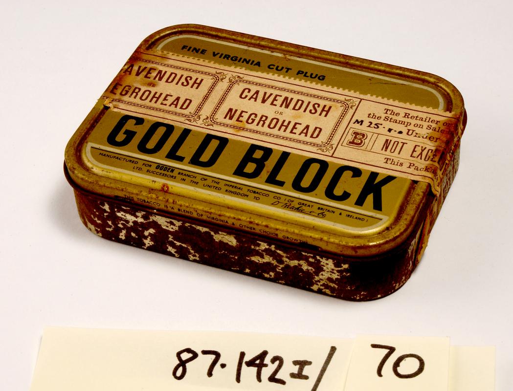Gold Block tobacco tin