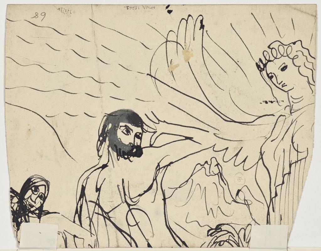 Figure in a landscape holding a cup