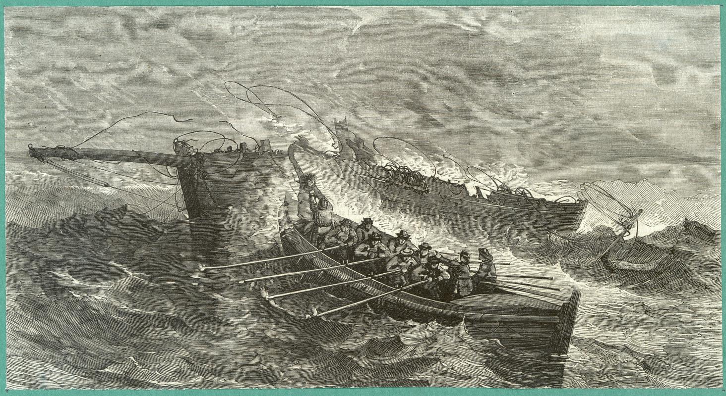 Tenby life-boat saving the smack BRUCE, print