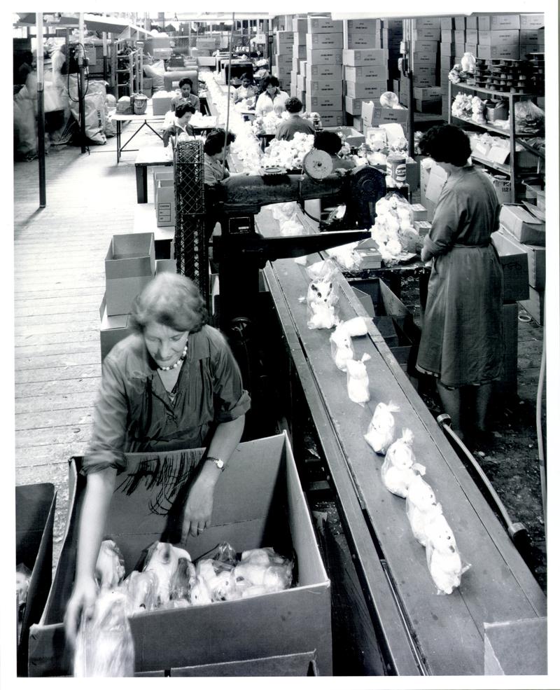 Production line at the Mettoy Co. Ltd. factory, Fforestfach