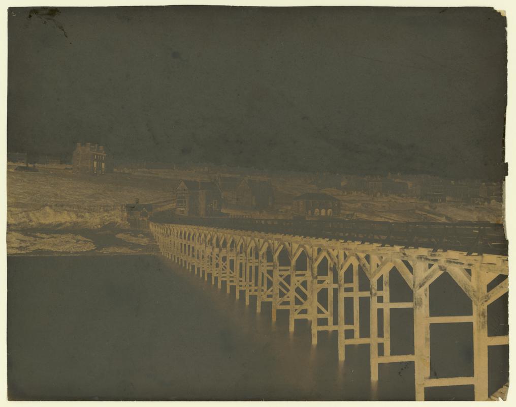 Wax paper calotype negative. Milford Haven from the Jetty (1855-1860)