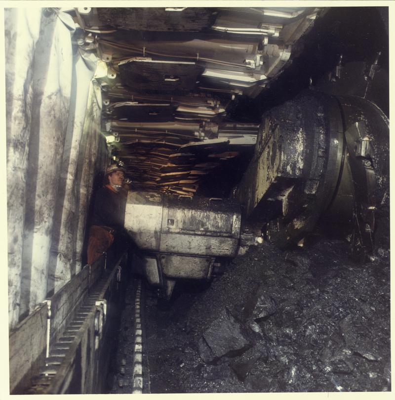 Coal shearer underground at Tower Colliery
