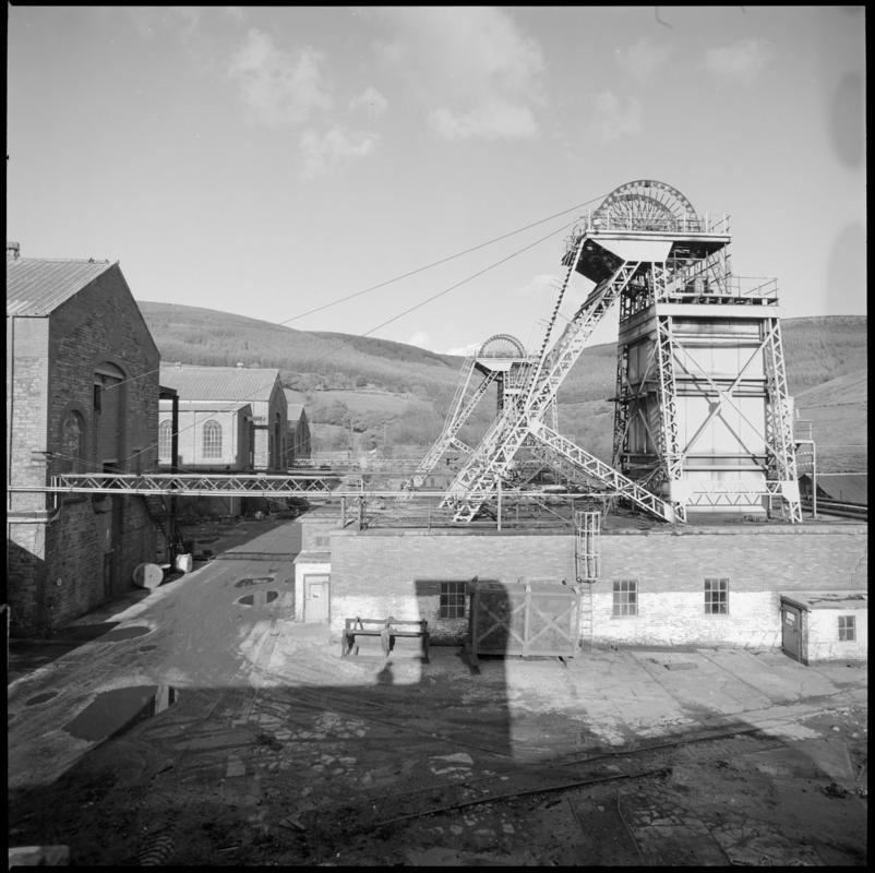 Black and white film negative showing the upcast shaft, St John's Colliery.