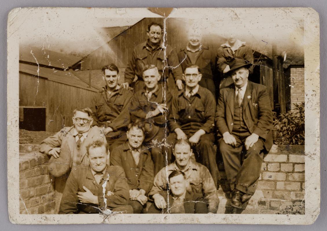 Group of Pontardawe tinplate works employees, 1954.