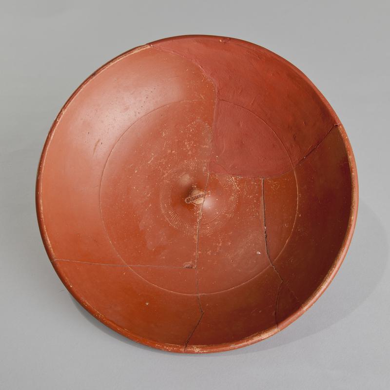Roman samian plate, stamped