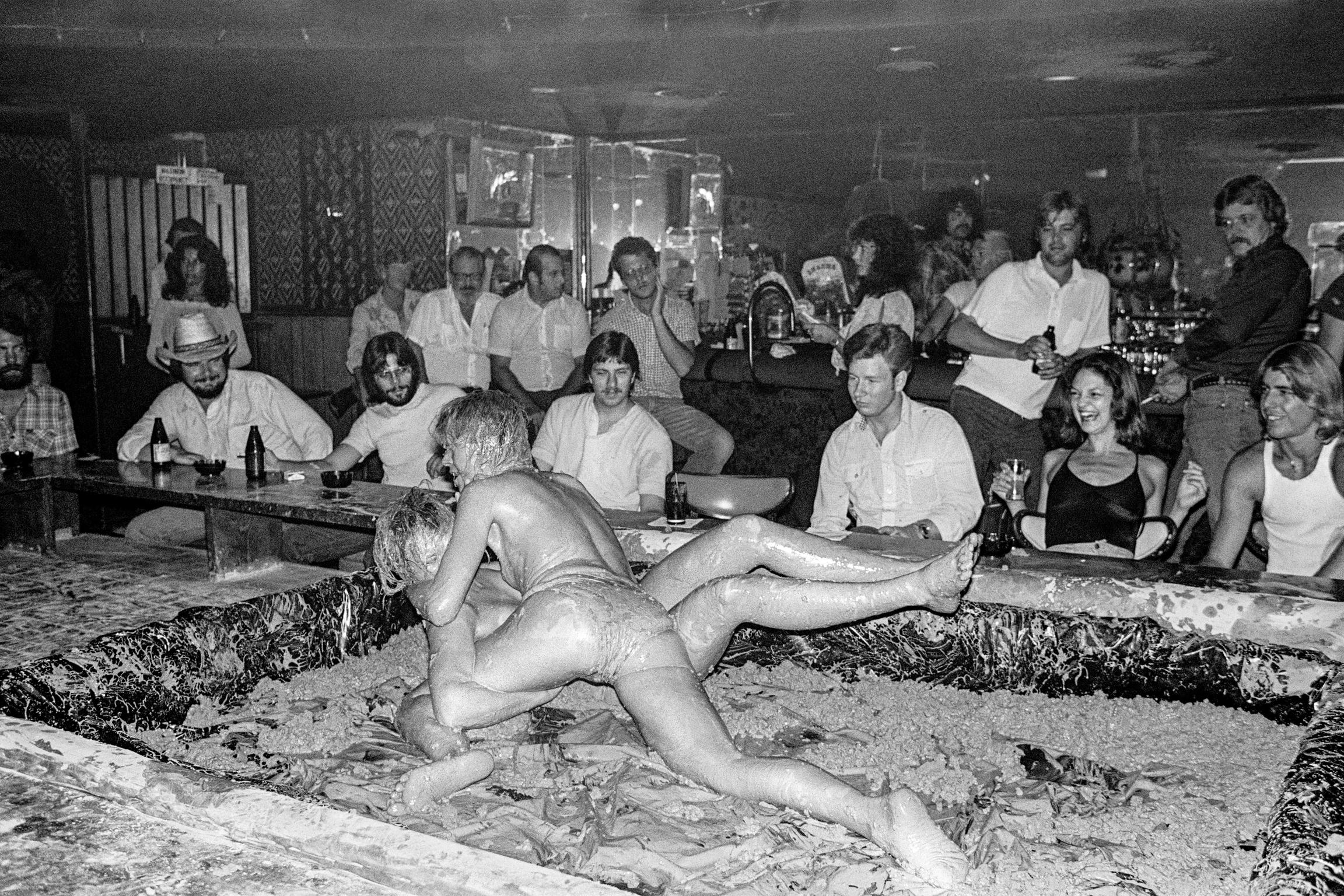 The Sand Box lounge in Phoenix. Mudwrestling. In theory no nudity allowed. Arizona USA
