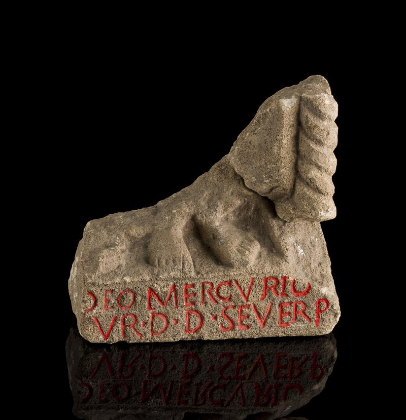 Roman stone statuette of Mercury