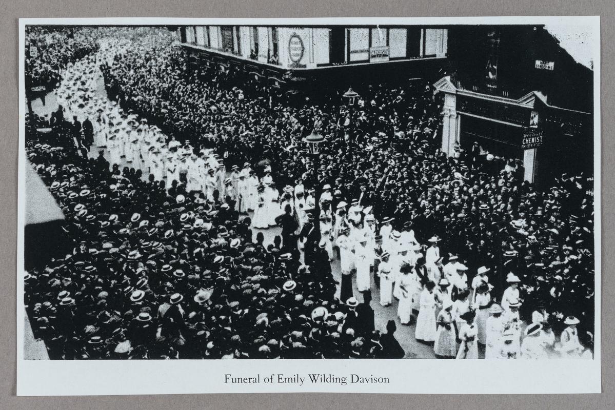 Copy of photograph of the funeral of Emily Wilding Davison, 1913