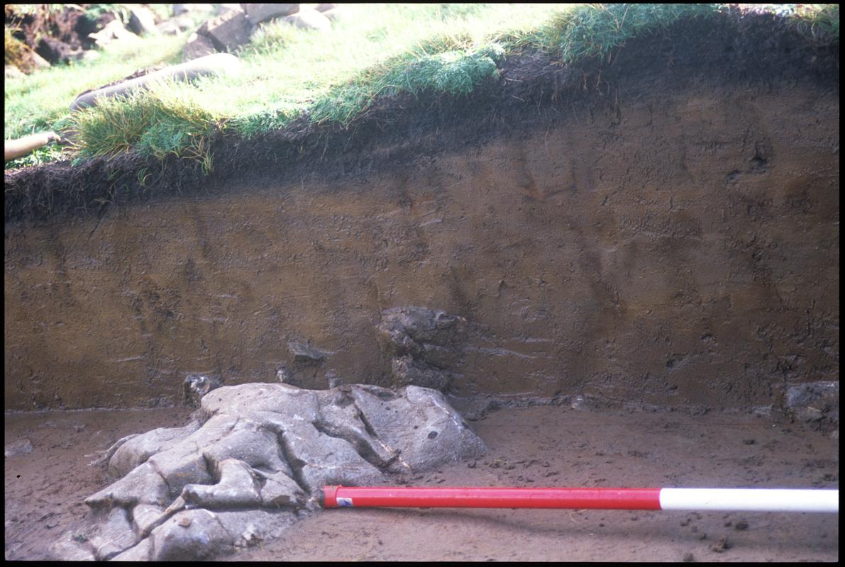 Burry Holms, Gower. 2001 Trench 4. Section at the south of the trench. Sequence shot 3.