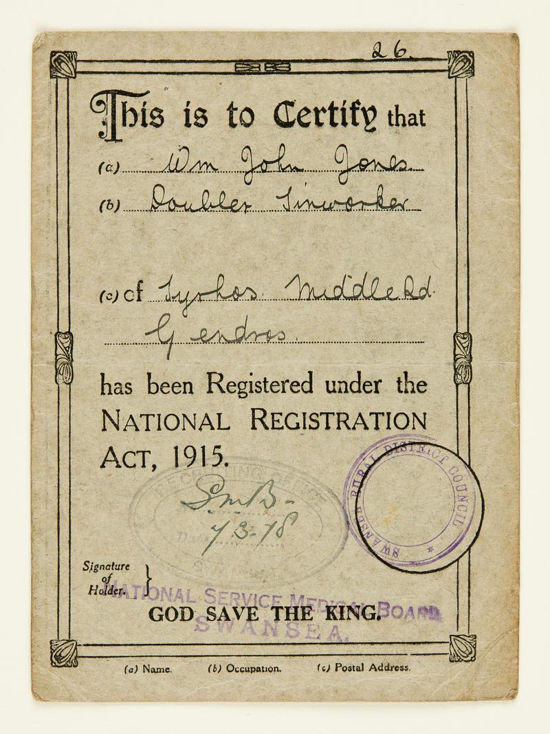 National Registration Certificates