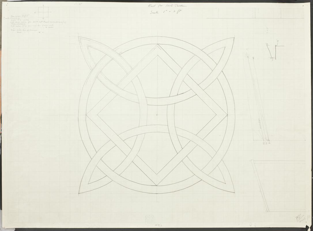 Plan and dimensions for the Knot for the herb garden March 1958