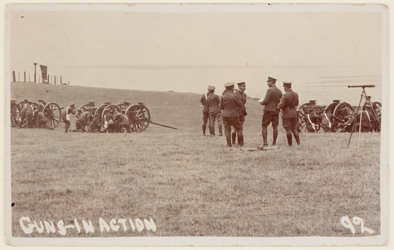 Guns in action during the First World War