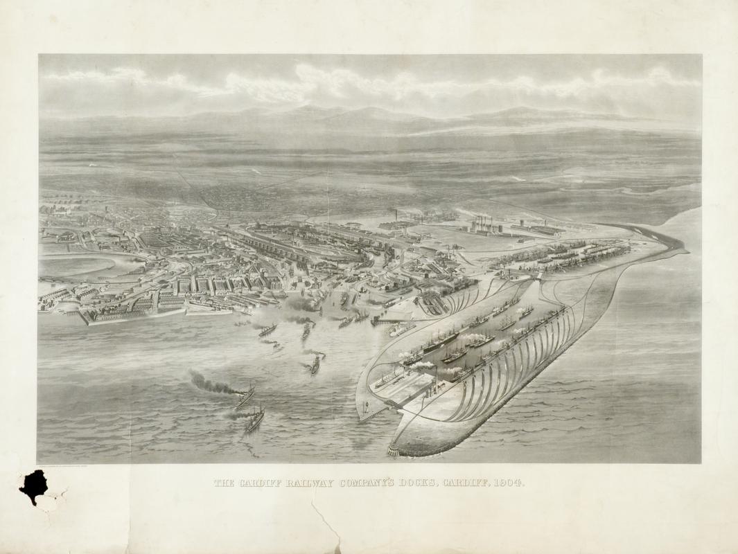 Print : "Cardiff Railway Company's Docks, 1904"