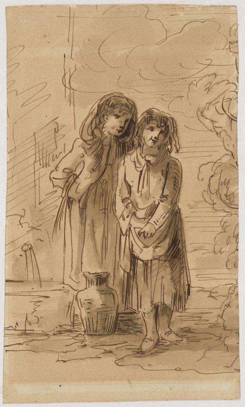 Two Girls by a Spring
