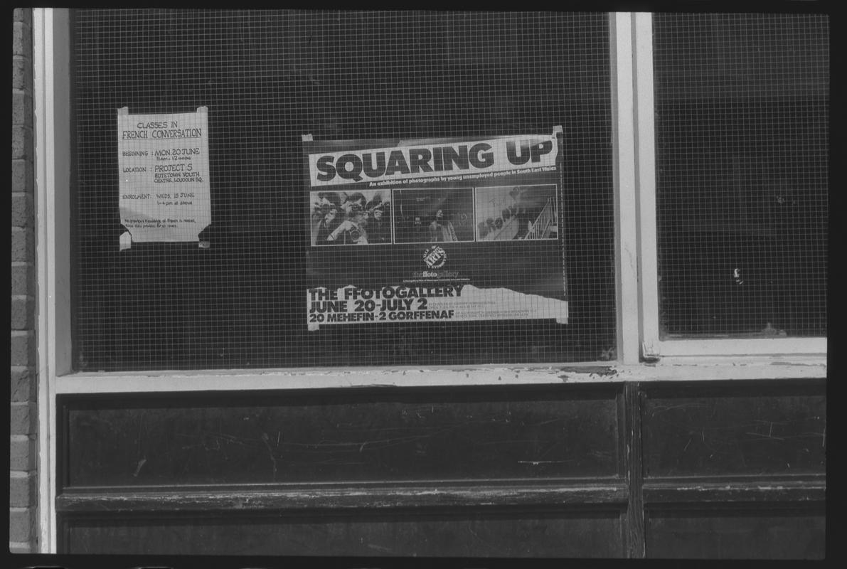 Poster advertising exhibition at the Ffotogallery, Butetown.