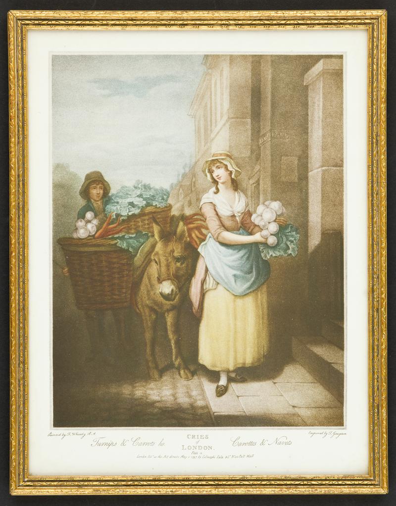Engraving : Cries of London - Turnips and Carrots