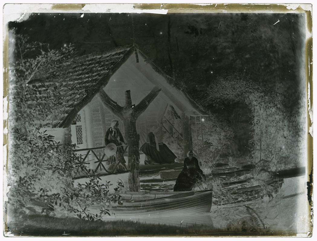 Boathouse on Upper Lake Penllergare (glass neg)