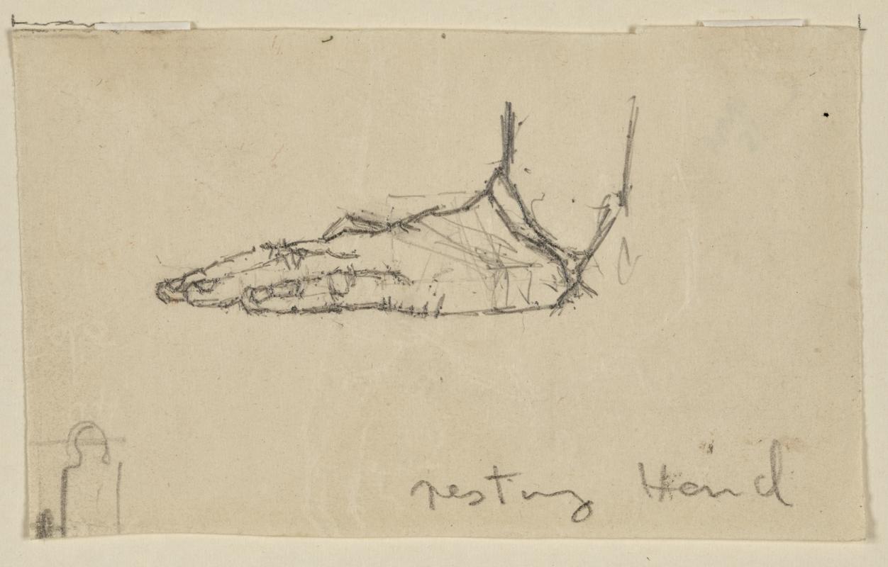 Study of a resting hand for "The Musicians"