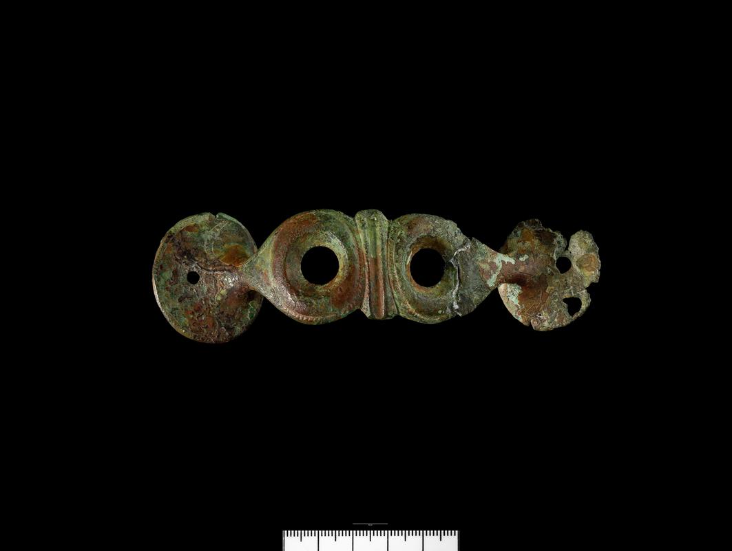 Iron Age copper alloy tankard handle