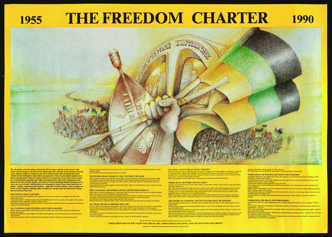 'Poster 1955 The Freedom Charter 1990.'